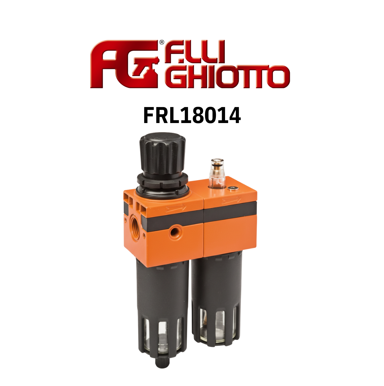 Grupo FRL (Filtro-Regulador-Lubrificador) para Ar Comprimido Fratelli Ghiotto Mod. FRL2M