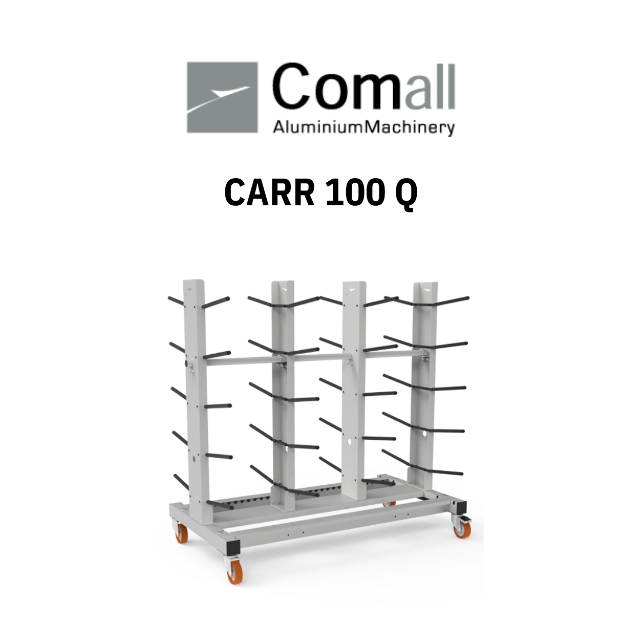 Carrinho para transporte e armazenamento de perfis em posições horizontais CARR 100 Q - COMALL