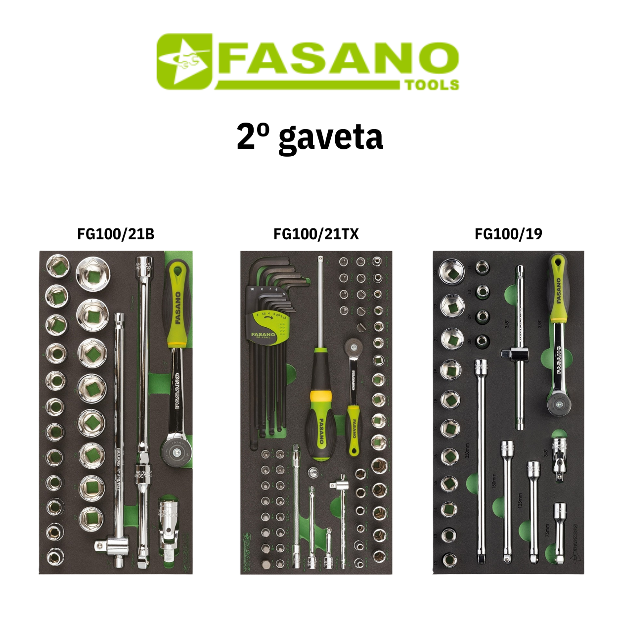 Carro de Ferramentas sortido 288 ferramentas módulos borracha FS162/AS288 - Image 3