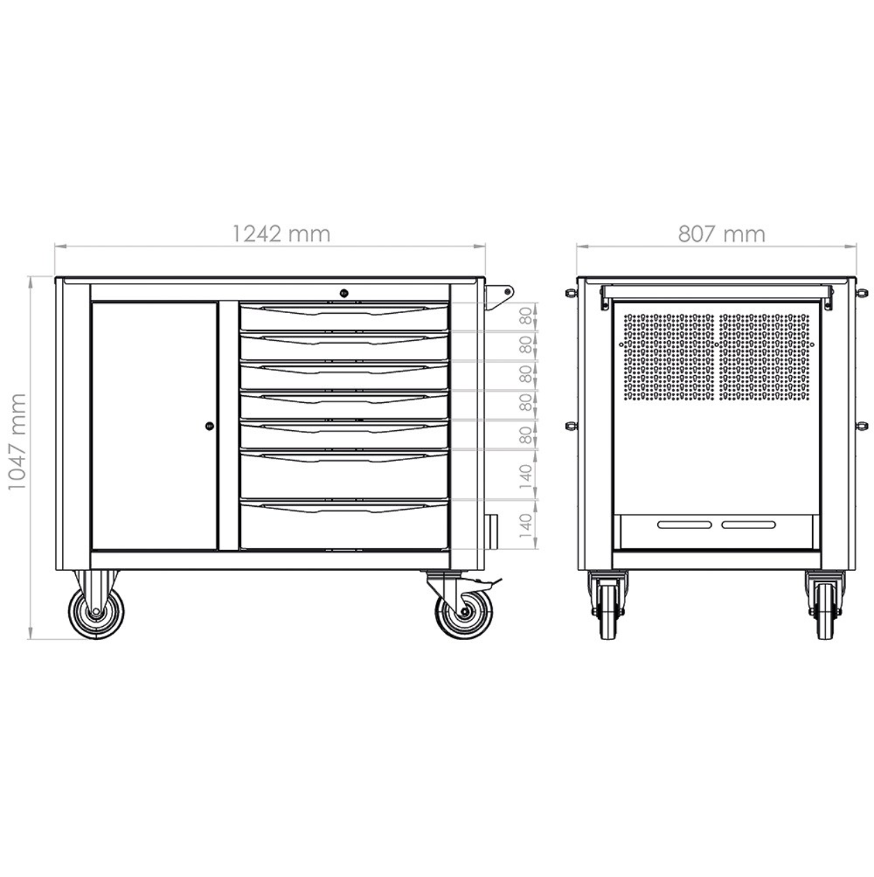 Carro de Ferramentas sortido 288 ferramentas módulos borracha FS162/AS288 - Image 12