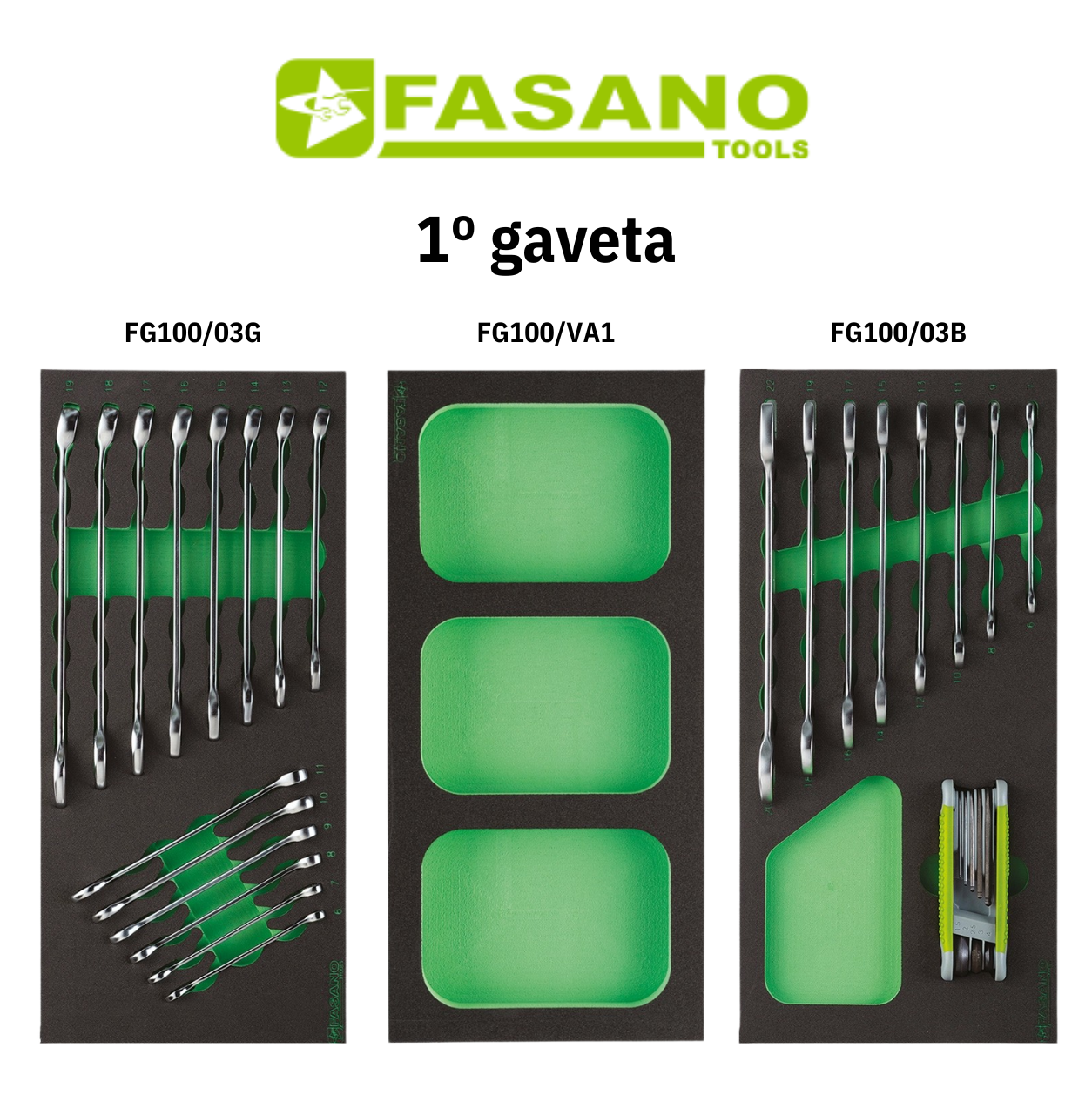 Carro de Ferramentas com Sortido de 217 ferramentas em módulos de borracha FG122/AS217 - Image 2