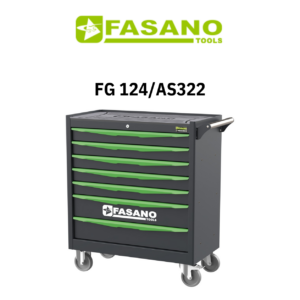 Carro de Ferramentas sortido de 322 ferramentas em módulos de borracha FG124/AS322