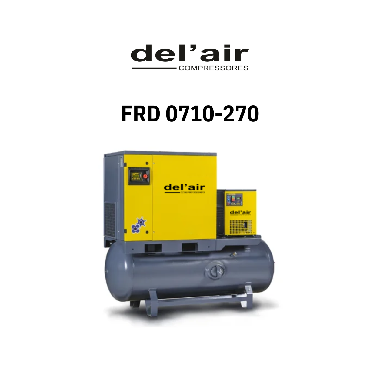 Compressor de Parafuso com Secador e Depósito 270L DEL’AIR FRD 0710-270