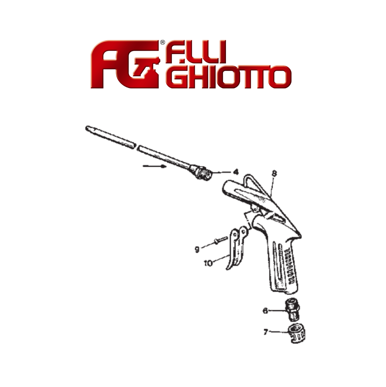 Pistola de Sopro com Tubo Longo Ghiotto Mod. 27B - Image 2