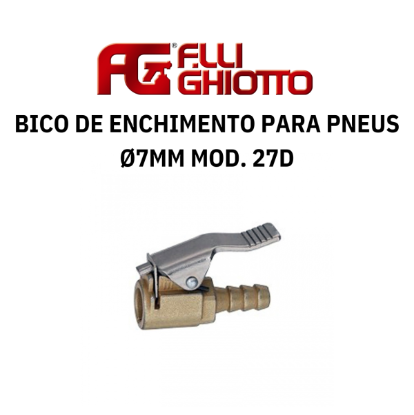 Bico de Enchimento para Pneus Ø7 mm Ghiotto Mod. 27D