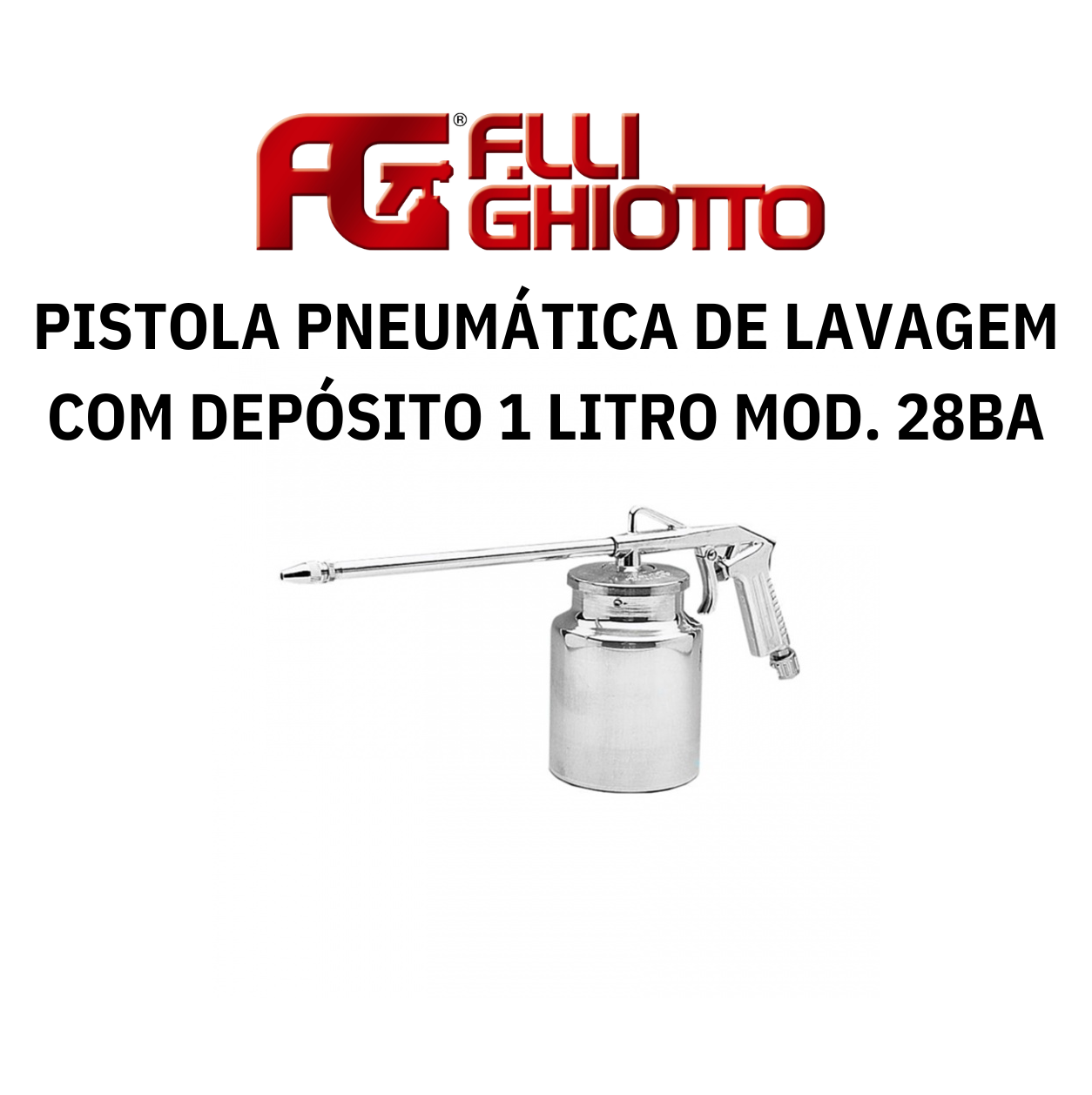 Pistola Pneumática de Lavagem com Depósito 1 Litro Ghiotto Mod. 28BA